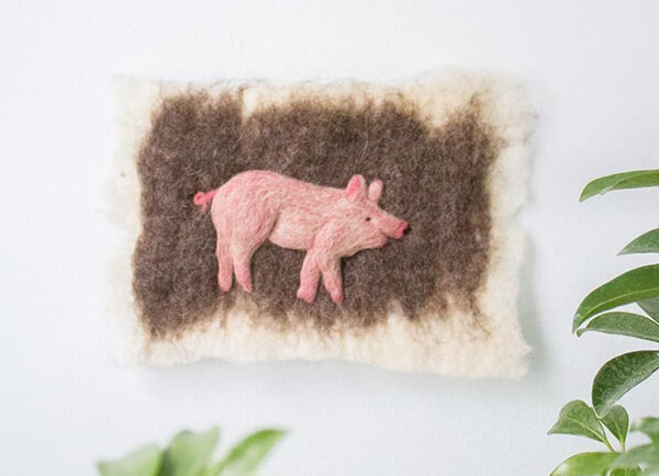 3D Felted Animal Paintings by Holly Guertin