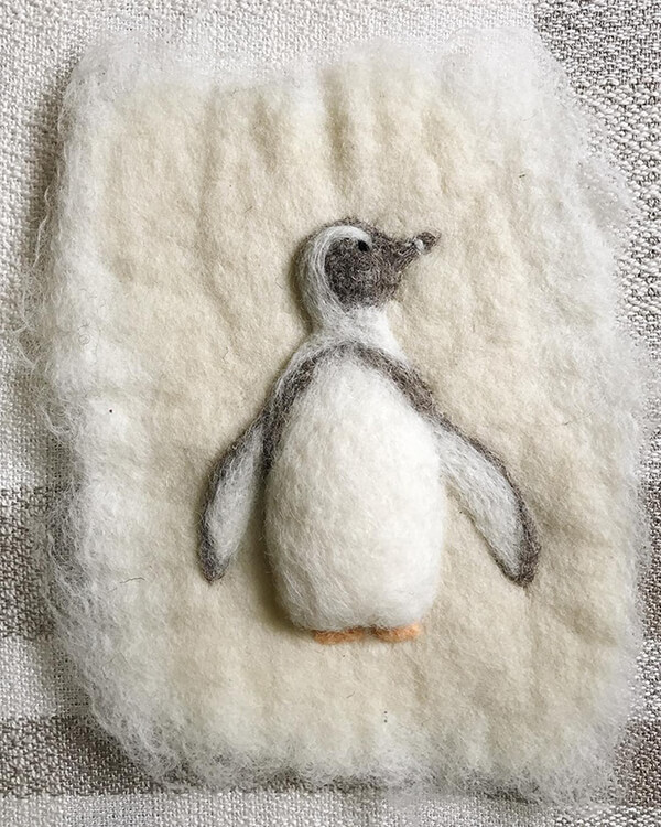 3D Felted Animal Paintings by Holly Guertin