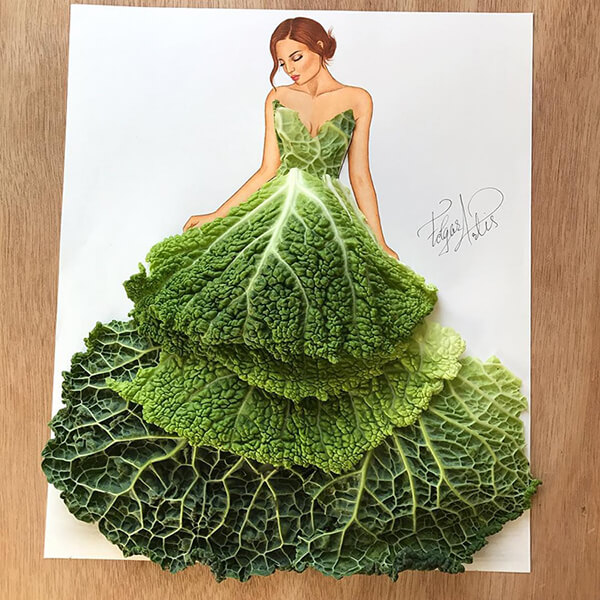 3D Fashion Illustrations Smartly Make Use of Food