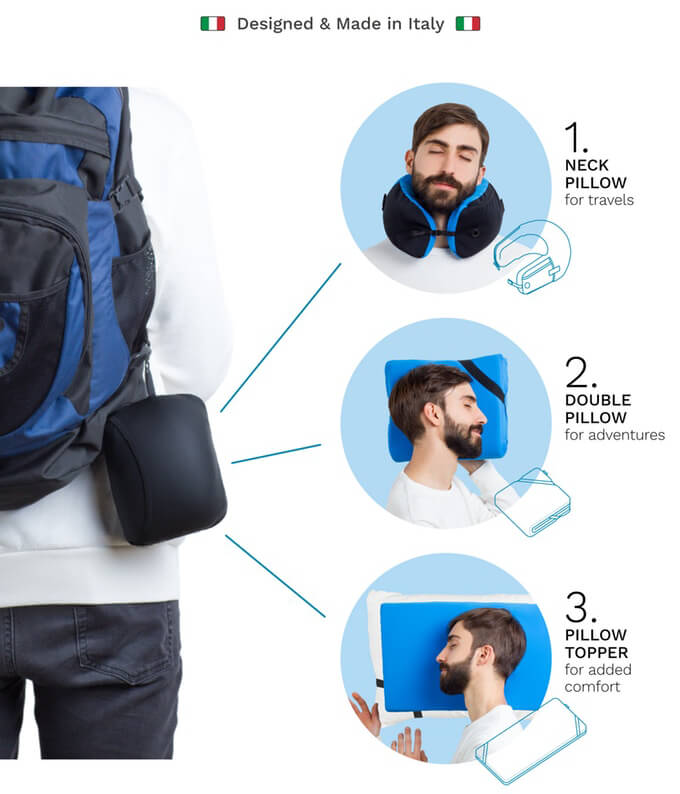 OMNI Travel Pillow: Three Sleeping Possibilities