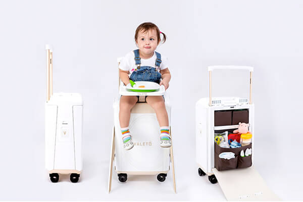 Valeto: A Carry-on Suitcase, A Nappy Bag And High Chair