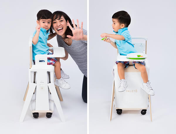 Valeto: A Carry-on Suitcase, A Nappy Bag And High Chair