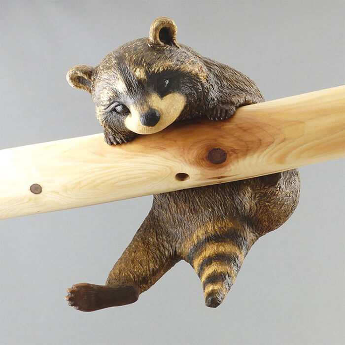 Adorable Forest Animals Sculptures Crawling Out of Fallen Logs