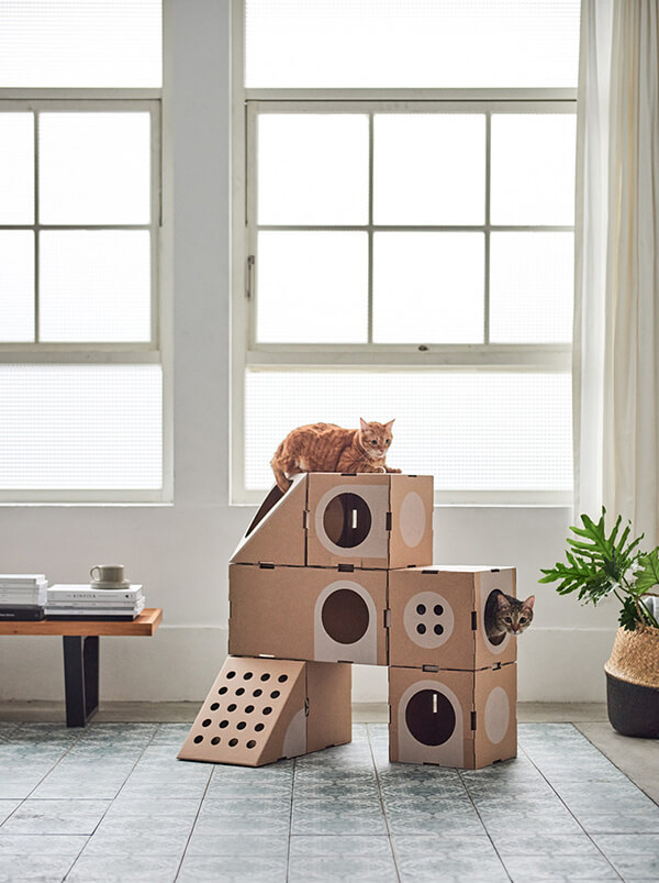 Modular Cardboard Cat Box Furniture