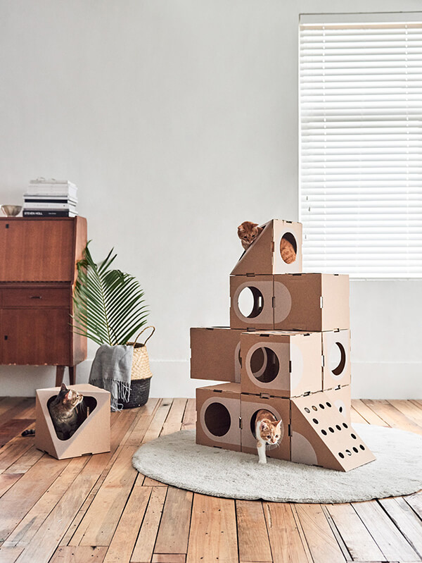 Modular Cardboard Cat Box Furniture