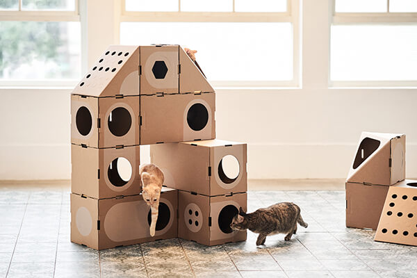 Modular Cardboard Cat Box Furniture