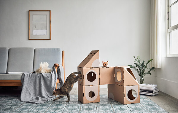 Modular Cardboard Cat Box Furniture