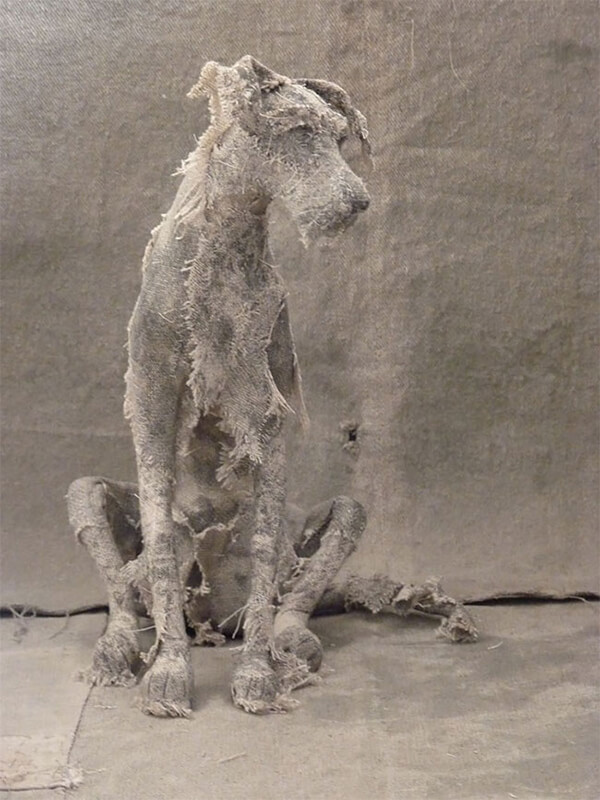 Expressive Dog Sculptures Made Out of Vintage Textiles