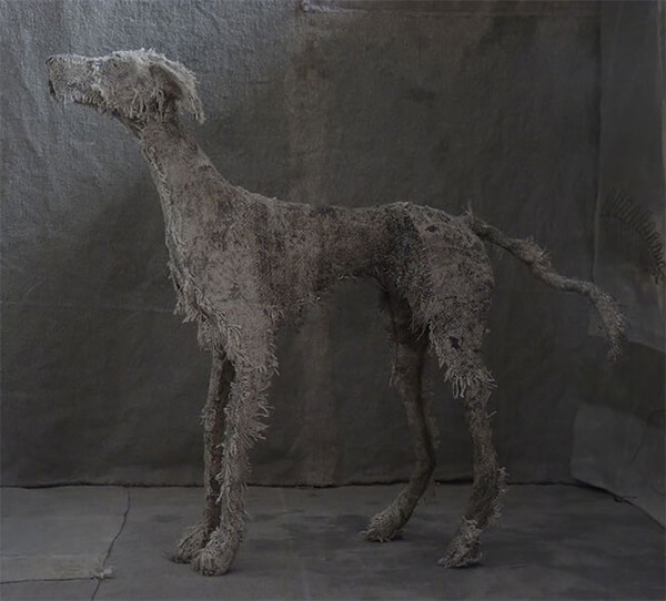 Expressive Dog Sculptures Made Out of Vintage Textiles