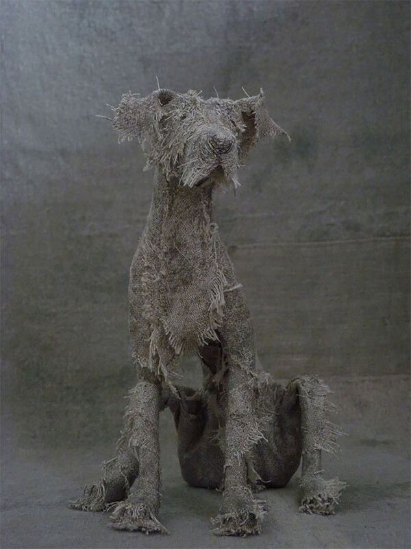 Expressive Dog Sculptures Made Out of Vintage Textiles