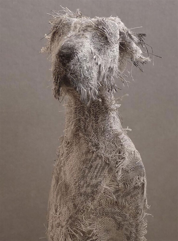 Expressive Dog Sculptures Made Out of Vintage Textiles