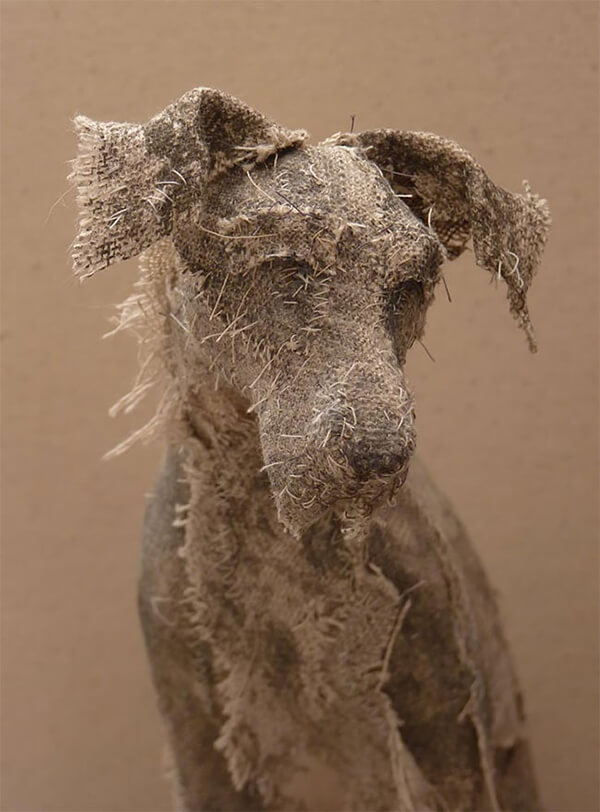 Expressive Dog Sculptures Made Out of Vintage Textiles