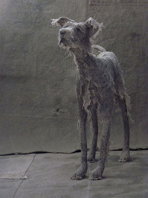 Expressive Dog Sculptures Made Out of Vintage Textiles