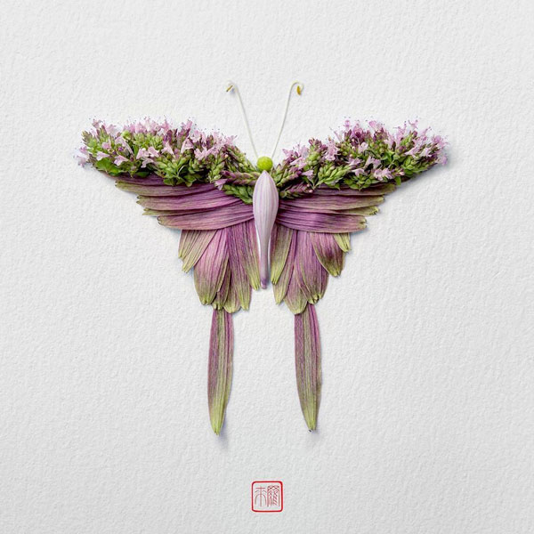 Exotic Butterflies and Moths Made out of Flower Arrangements