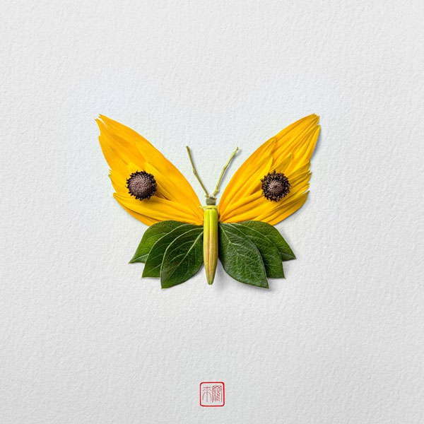 Exotic Butterflies and Moths Made out of Flower Arrangements