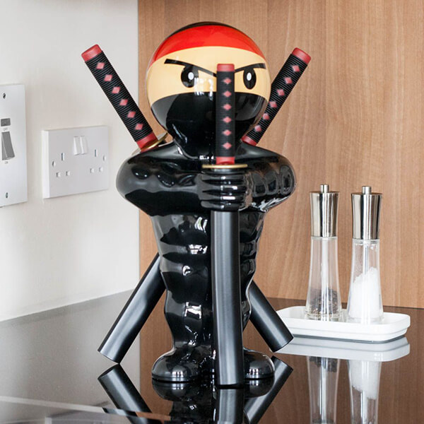 Kitchen Ninja: Playful Triple Knife Block - Design Swan