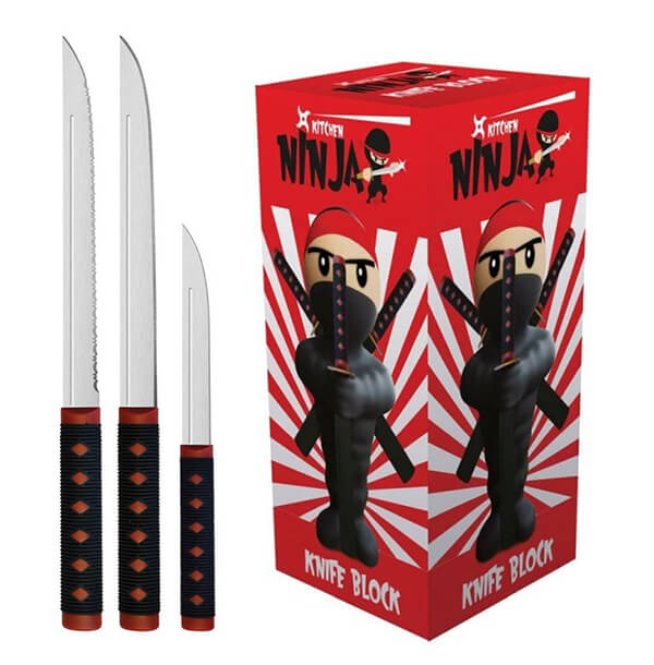 Kitchen Ninja: Playful Triple Knife Block - Design Swan