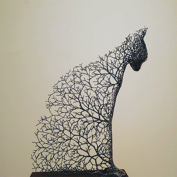 Hollow Animal Sculptures Formed From Metallic Tree ...