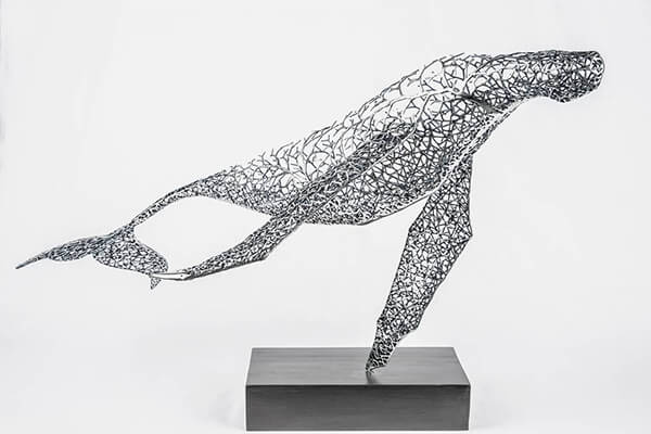 Hollow Animal Sculptures Formed From Metallic Tree Branches