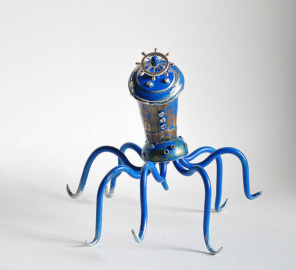 Whimsical Steampunk Animal Sculptures Created from Trash