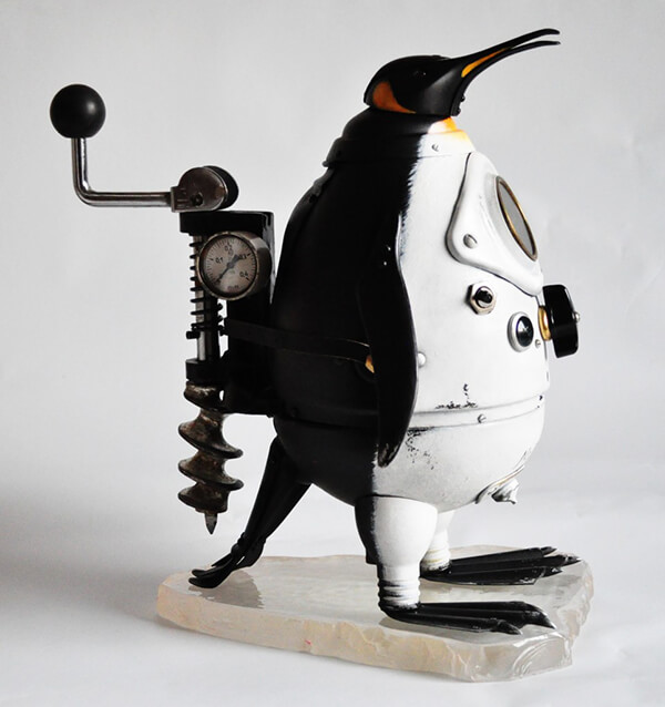 Whimsical Steampunk Animal Sculptures Created from Trash