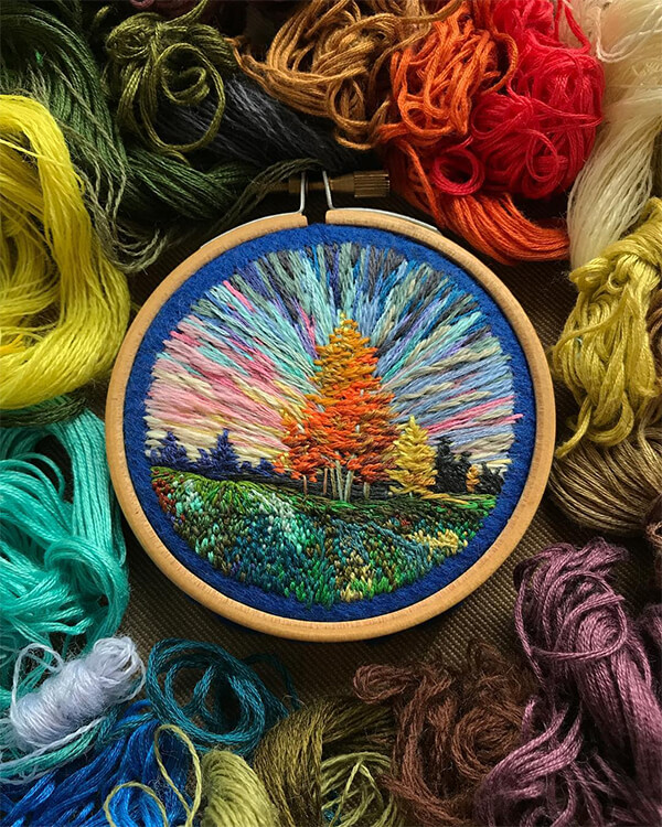 Embroidery Thread Art by Vera Shimunia