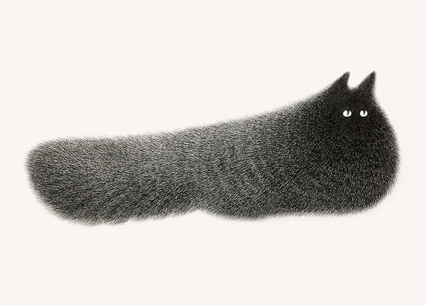 Ink Drawing Fluffy Cats by Kamwei Fong