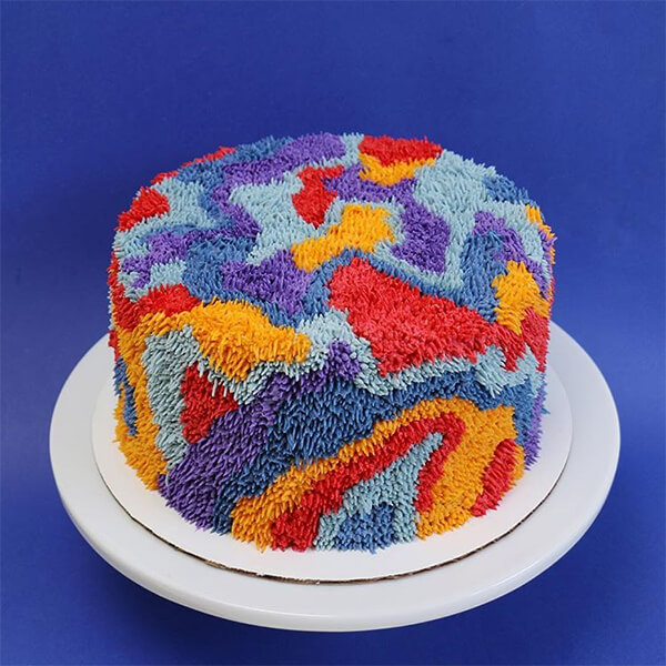 Fuzzy Rug Look-like Buttercream Cake