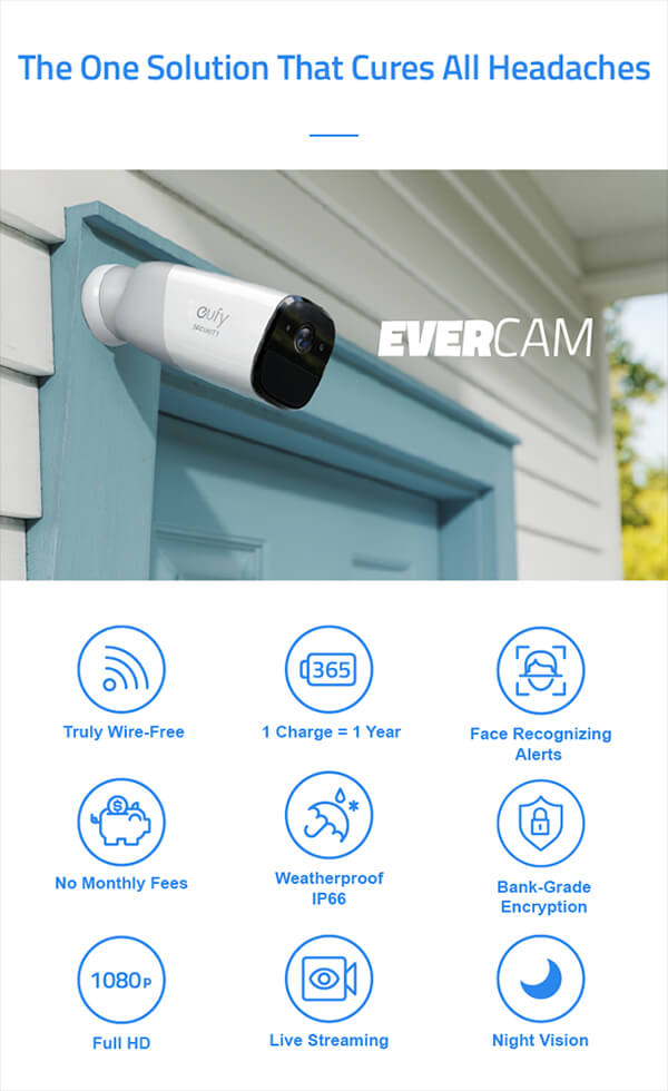 EverCam: Wireless Security Camera with One Year Battery Life