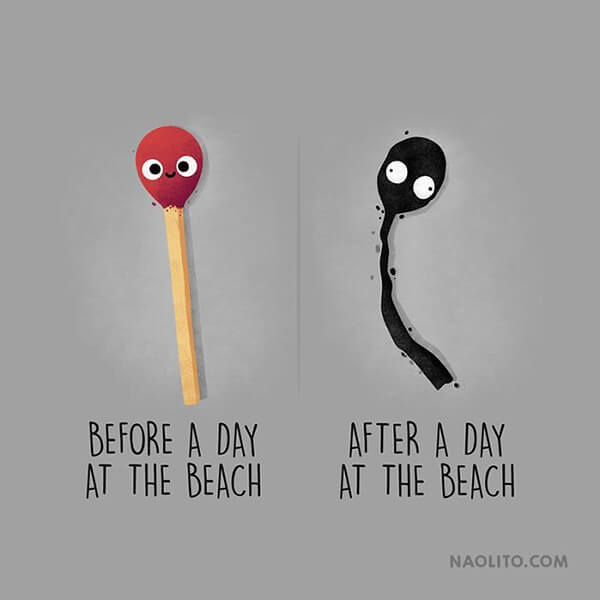 Witty Before & After Comparison Illustration by Nacho Diaz