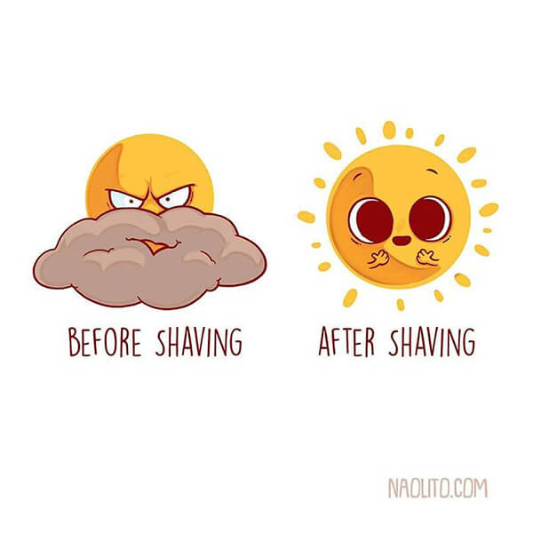 Witty Before & After Comparison Illustration by Nacho Diaz