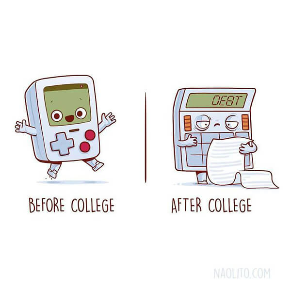 Witty Before & After Comparison Illustration by Nacho Diaz