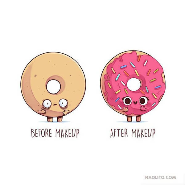 Witty Before & After Comparison Illustration by Nacho Diaz