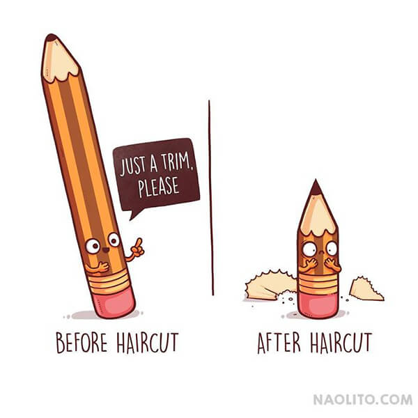 Witty Before & After Comparison Illustration by Nacho Diaz