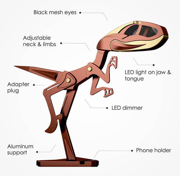 Raptor Lamp - LED light in Jurassic Style