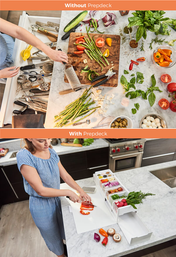 Prepdeck: Uber-compact Unit Packs 45 Food Preparation Items