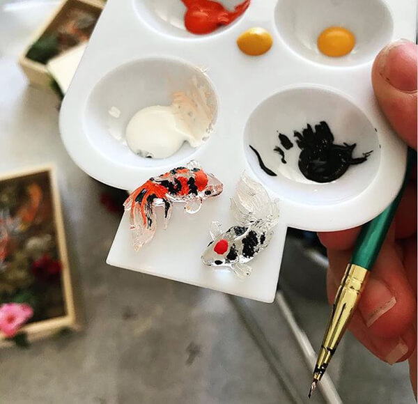 Realistic Miniature Koi Ponds Made From Synthetic Liquid Resin By Erika Voss