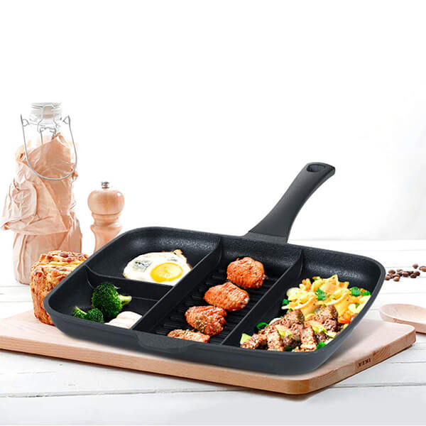 Divided Grill and Griddle Skillet to Speed Up Your Cooking Process