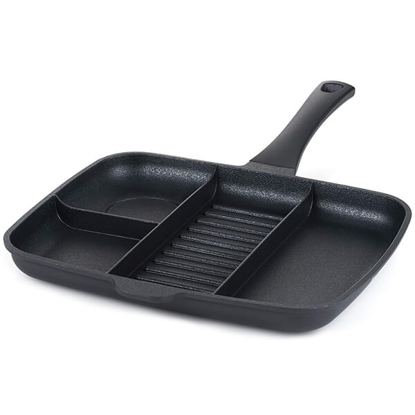Divided Grill and Griddle Skillet to Speed Up Your Cooking Process