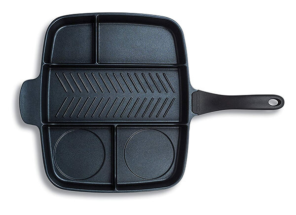 Divided Grill and Griddle Skillet to Speed Up Your Cooking Process