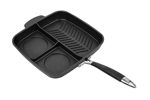 Divided Grill and Griddle Skillet to Speed Up Your Cooking Process