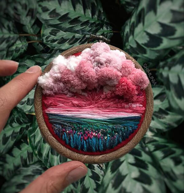 Vibrant 3D Embroidered Landscapes Russian artist Vera Shimunia