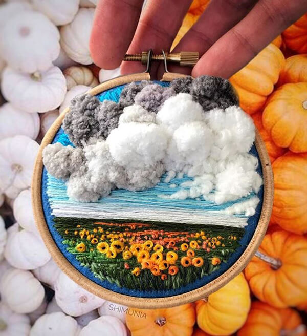 Vibrant 3D Embroidered Landscapes Russian artist Vera Shimunia