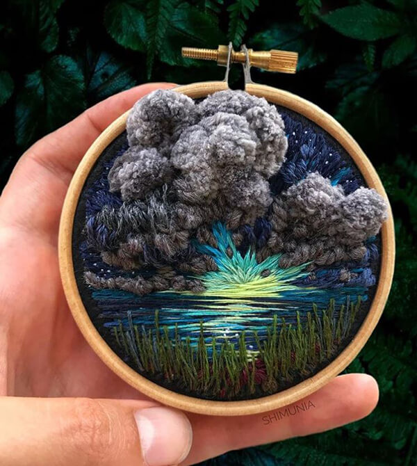 Vibrant 3D Embroidered Landscapes Russian artist Vera Shimunia