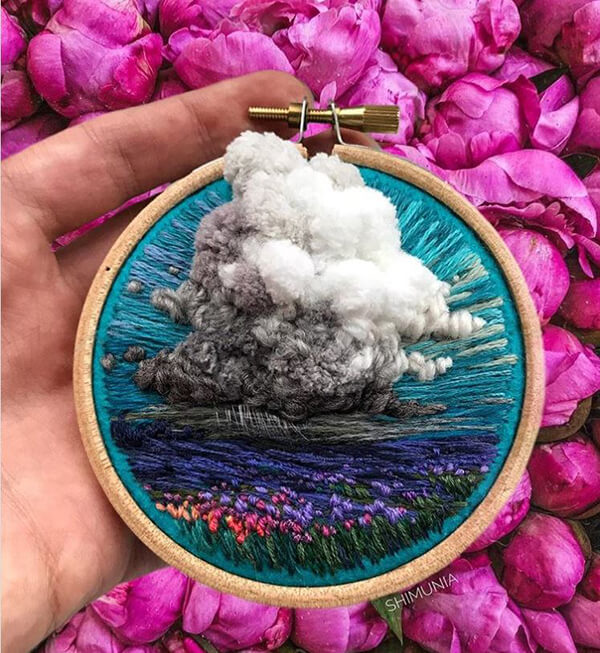 Vibrant 3D Embroidered Landscapes Russian artist Vera Shimunia