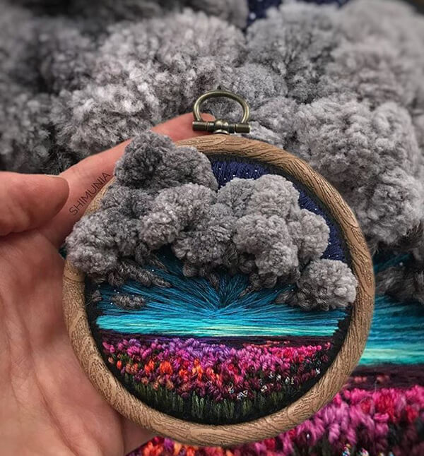 Vibrant 3D Embroidered Landscapes Russian artist Vera Shimunia