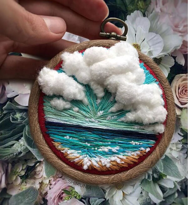 Vibrant 3D Embroidered Landscapes Russian artist Vera Shimunia - Design Swan