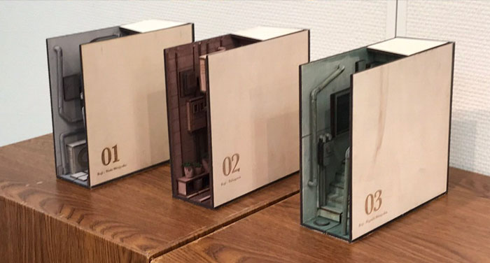 Bookends That Mimic Tokyo’s Narrow Back Alleys by Monde