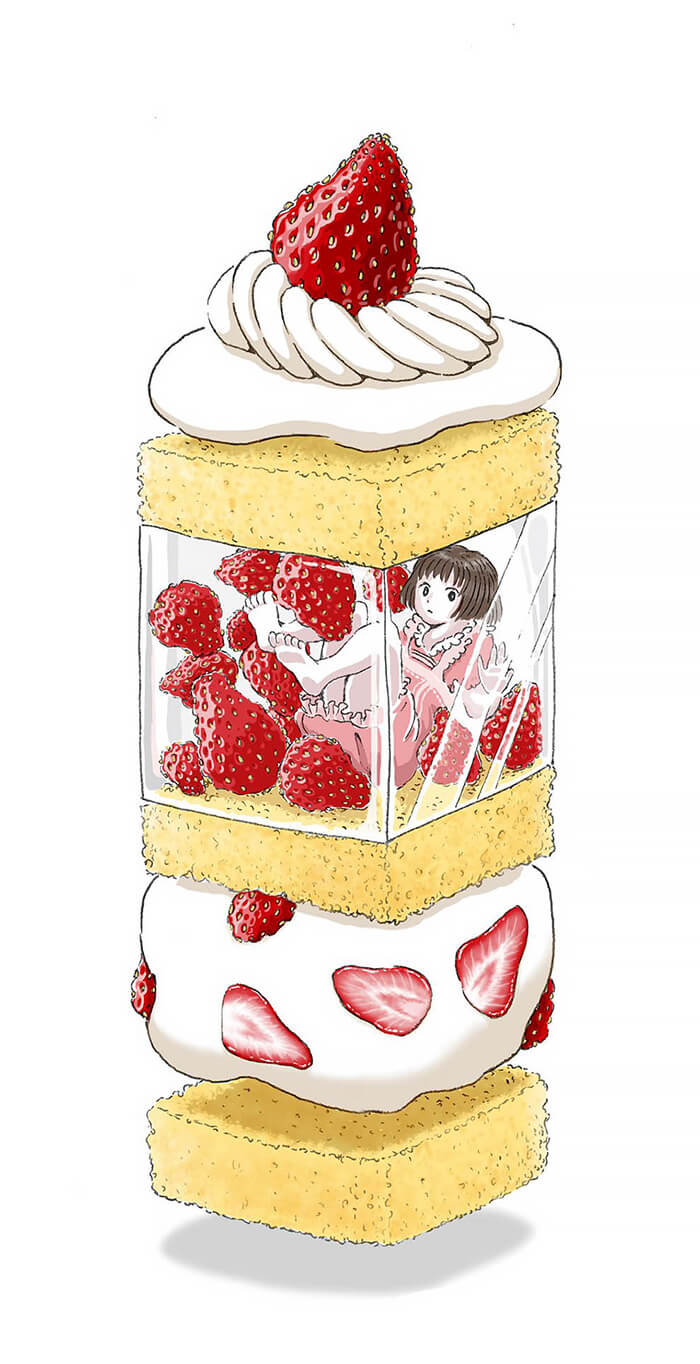 Surreal Illustrations by Marumichi Who Seamlessly Merge Food and Everyday Life Together