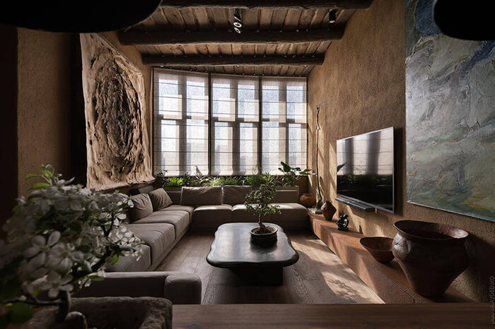 Wabi Sabi Apartment Combining Japanese and Ukrainian Tradition Together